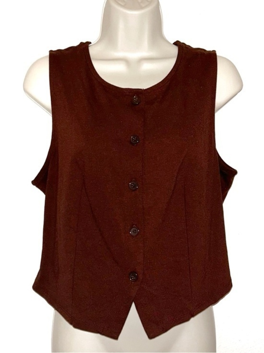 a new day Brown Button-Front Sleeveless Tank